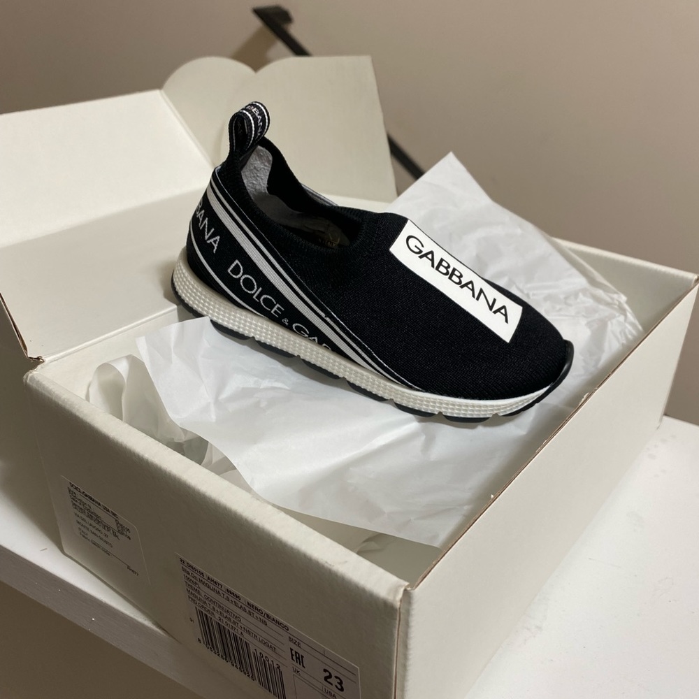 Dolce and Gabbana NWT in box Black and white toddler kids trainer tennis shoes - Picture 2 of 4